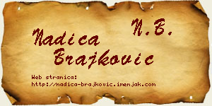 Nadica Brajković vizit kartica